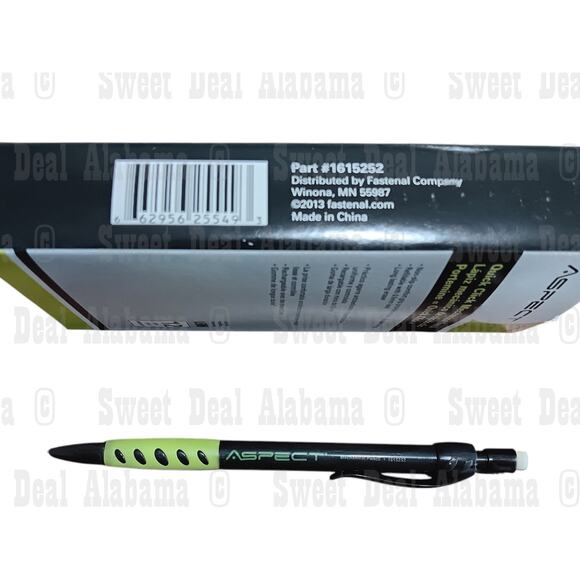 12-Pack Aspect Quick Click Mechanical Pencils - 0.5mm, Side Advance, Green Grip - Picture 3 of 3